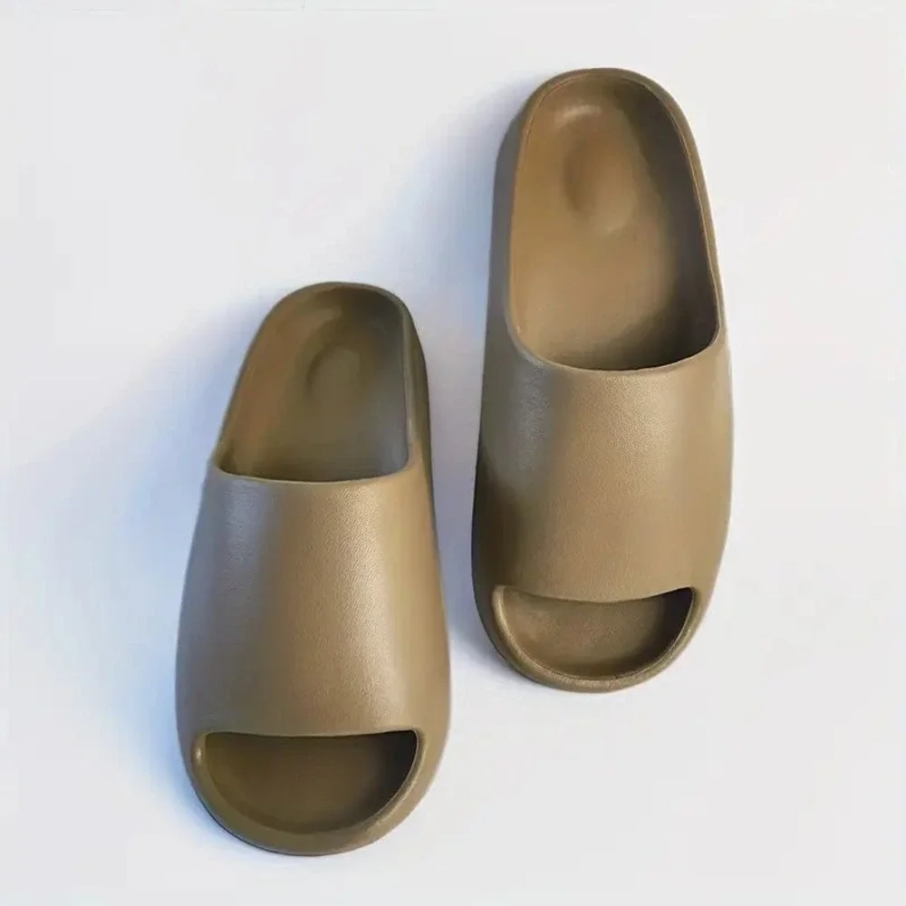 Foam Slide Sandals Earth Tone Khaki Brown Platform Slides Size 40-41